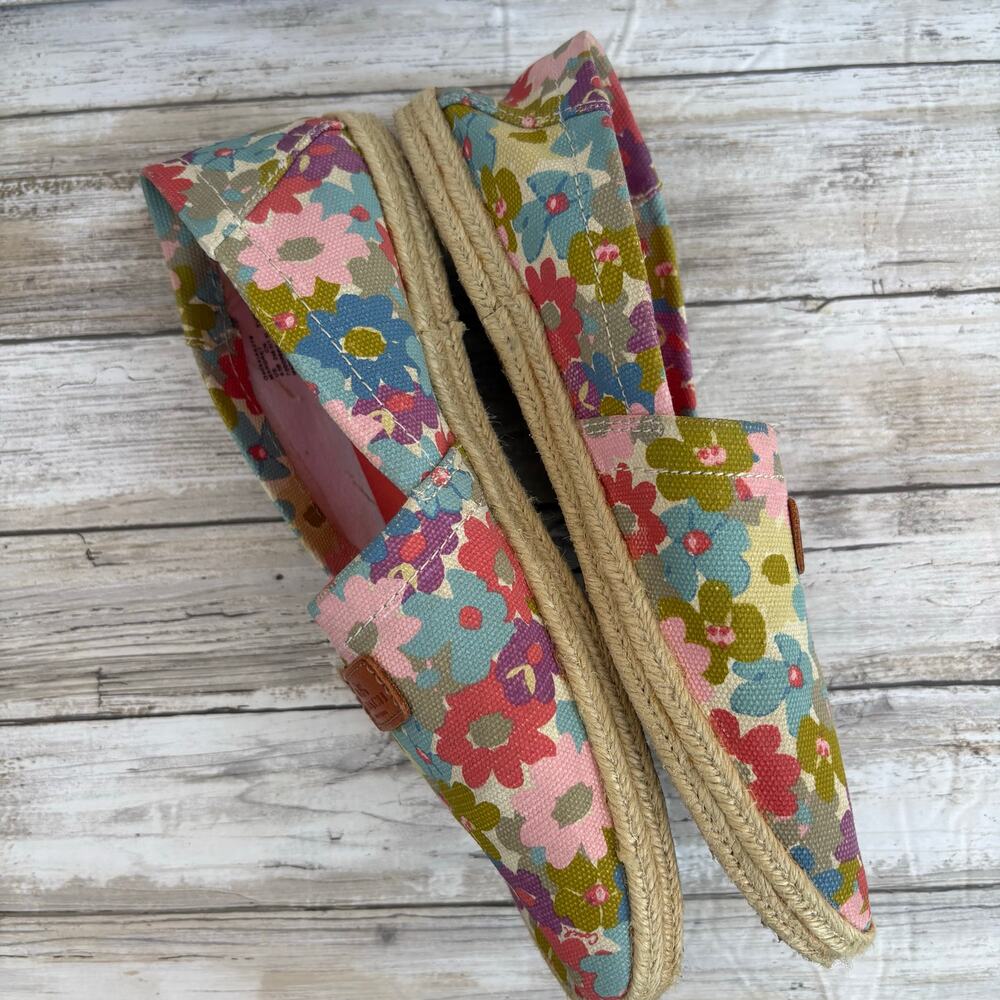 Coach Margret Espadrille Slip On Flats Sz 9.5B Floral Print Canvas Coastal Boho - Picture 5 of 11